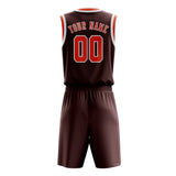 Custom Crimson Red Orange Red Basketball Set