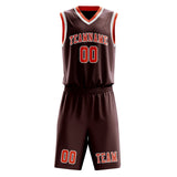Custom Crimson Red Orange Red Basketball Set