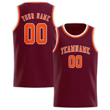 Custom Crimson Red & Orange Red Colors Design Sports Basketball Jersey