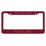 Custom Crimson Red Pink License Plate Frame