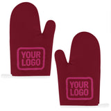 Custom Crimson Red  Pink Oven Mitt Set