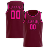 Custom Crimson Red & Pink Colors Design Sports Basketball Jersey