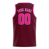 Custom Crimson Red & Pink Colors Design Sports Basketball Jersey