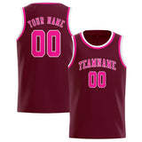 Custom Crimson Red & Pink Colors Design Sports Basketball Jersey