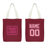 Custom Crimson Red Light Pink Canvas Tote Bag