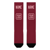 Custom Crimson Red Light Pink Knee-High Sock