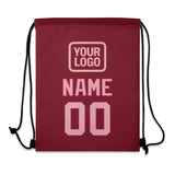 Custom Crimson Red Light Pink Drawstring Bag