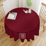 Custom Crimson Red Light Pink Round Table Cloth