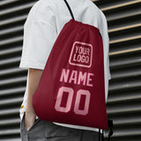 Custom Crimson Red Light Pink Drawstring Bag