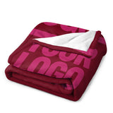 Custom Crimson Red Pink Blanket
