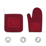 Custom Crimson Red  Red Oven Mitt Set