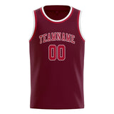 Custom Crimson Red & Red Colors Design Sports Basketball Jersey