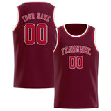 Custom Crimson Red & Red Colors Design Sports Basketball Jersey