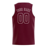 Custom Crimson Red & Crimson Red Colors Design Sports Basketball Jersey