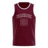 Custom Crimson Red & Crimson Red Colors Design Sports Basketball Jersey