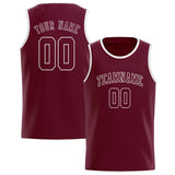 Custom Crimson Red & Crimson Red Colors Design Sports Basketball Jersey