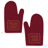 Custom Crimson Red  Coral Red Oven Mitt Set