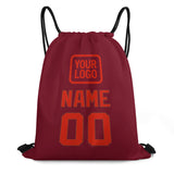 Custom Crimson Red Orange Red Drawstring Bag