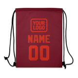 Custom Crimson Red Orange Red Drawstring Bag