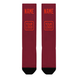 Custom Crimson Red Orange Red Knee-High Sock