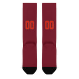 Custom Crimson Red Orange Red Knee-High Sock