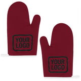 Custom Crimson Red  Black Oven Mitt Set