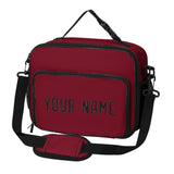 Custom Crimson Red Black Lunch Bag