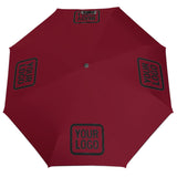 Custom Crimson Red Black Automatic Umbrella