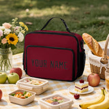 Custom Crimson Red Black Lunch Bag