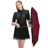 Custom Crimson Red Black Automatic Umbrella
