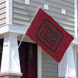 Custom Crimson Red Black Flag