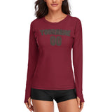 Custom Crimson Red Brown Women's Long-Sleeve Shirt