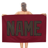 Custom Crimson Red Brown Beach Towel