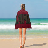 Custom Crimson Red Brown Beach Towel