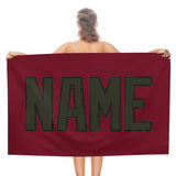 Custom Crimson Red Olive Beach Towel