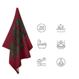 Custom Crimson Red Olive Beach Towel