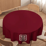 Custom Crimson Red Cream Round Table Cloth