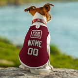 Custom Crimson Red Cream Pet Vest