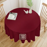 Custom Crimson Red Cream Round Table Cloth