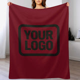 Custom Crimson Red Black Blanket