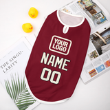 Custom Crimson Red Cream Pet Vest