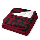 Custom Crimson Red Black Blanket