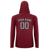 Custom Crimson Red Gray UV-Hoodie