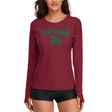 Custom Crimson Red Green Women's Long-Sleeve Shirt