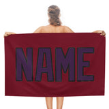 Custom Crimson Red Purple Beach Towel