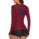 Custom Crimson Red Purple Women's Long-Sleeve Shirt