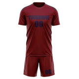 Custom Crimson Red Purple Soccer Jersey