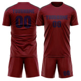 Custom Crimson Red Purple Soccer Jersey
