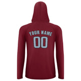 Custom Crimson Red Light Blue UV-Hoodie