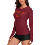 Custom Crimson Red Orange Red Women's Long-Sleeve Shirt